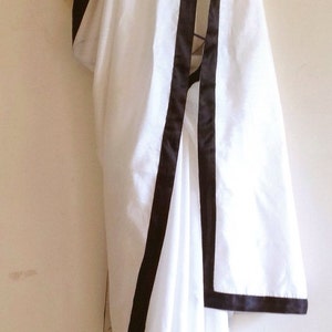Black and White Jute Saree with Satin Border & Embroidered Lace Blouse