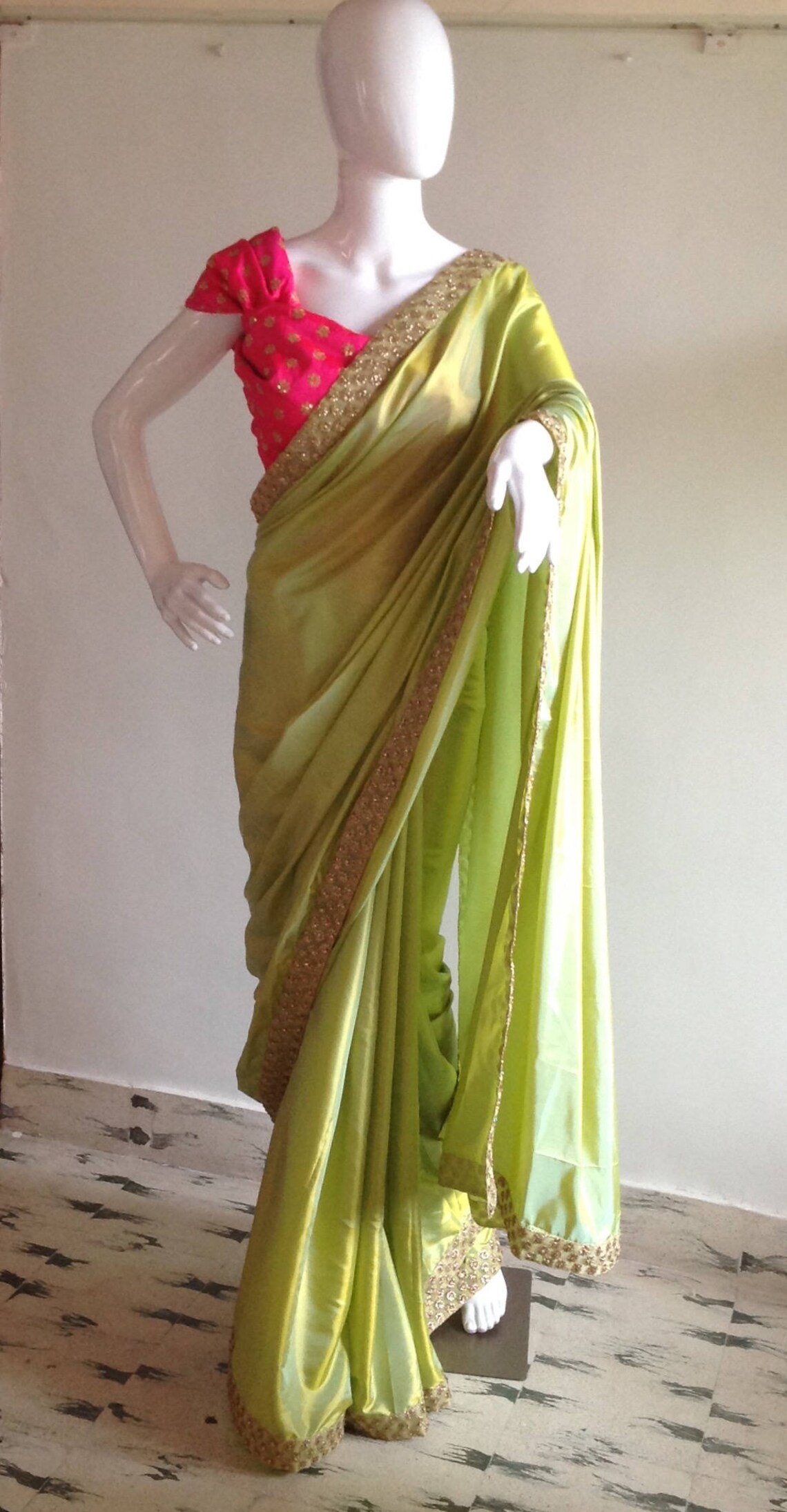 Light Green Semi Silk Saree main image 0