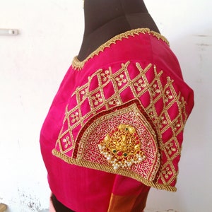 Hand Embroidered Silk Blouse - Custom Made