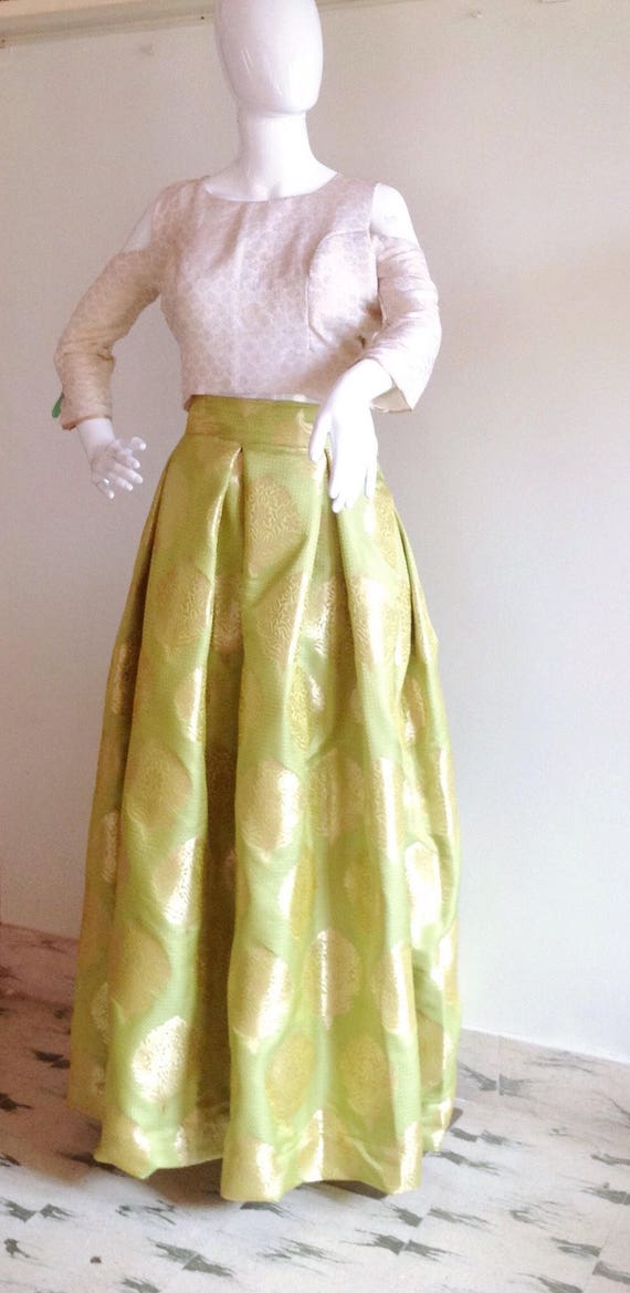 Brocade ball gown skirt top