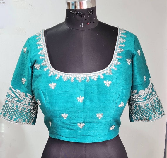 み★bluelea Embroidery jacquard blouse Wrap London - Cotton clipped jacquard blouse