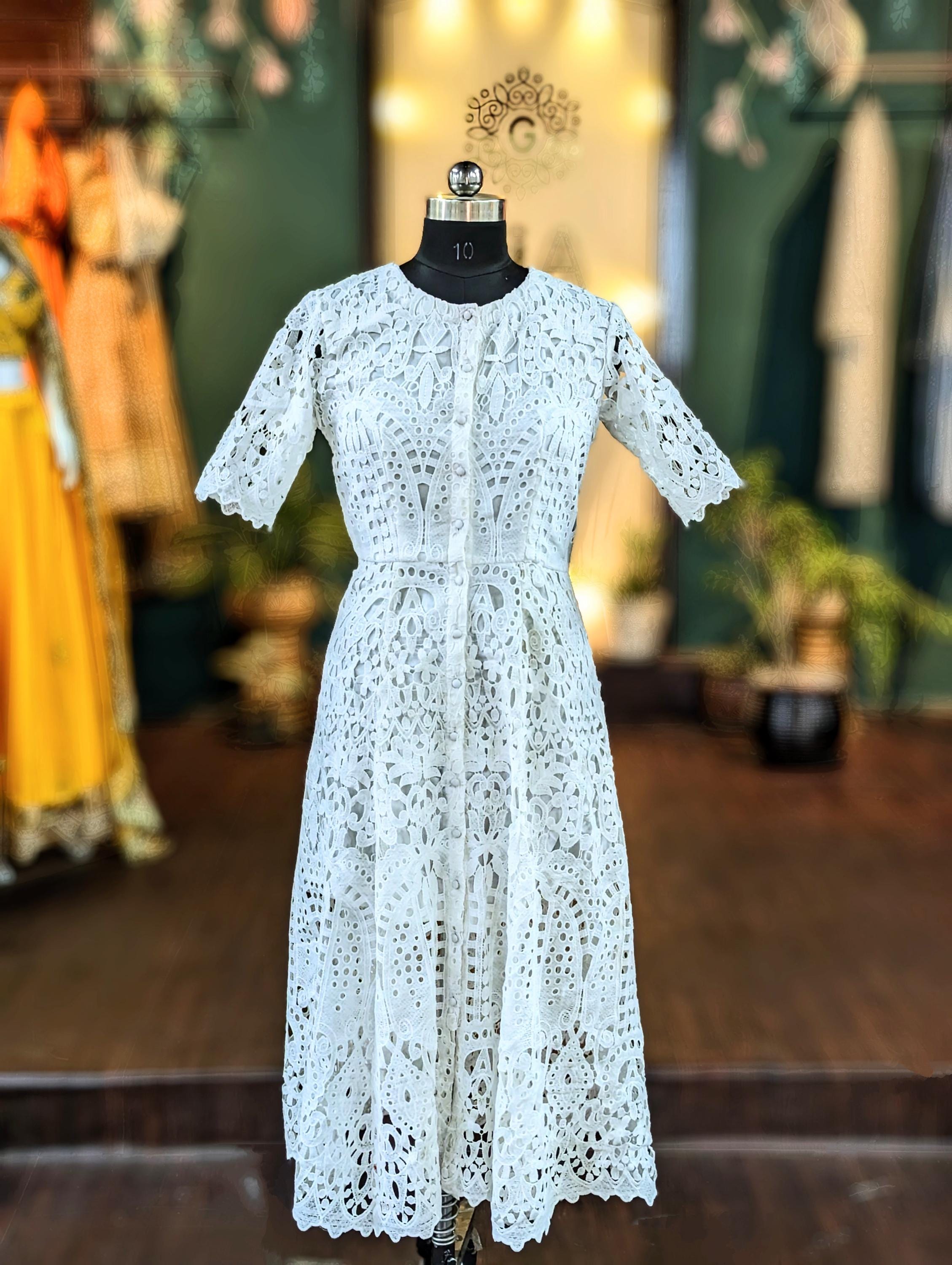 Ivory crochet dress hotsell