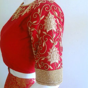 Custom Fit Pure Raw Silk Blouse With Zardosi Embroidery - Etsy