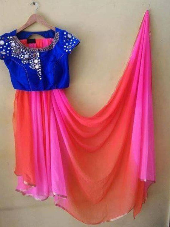Multicolor 2024 chiffon saree