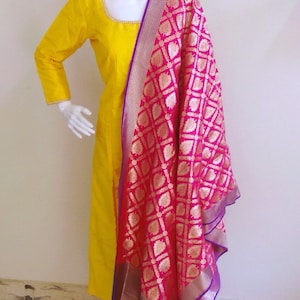 GREEN Kurta JAQURD Silk Brocade Churidar main image 0