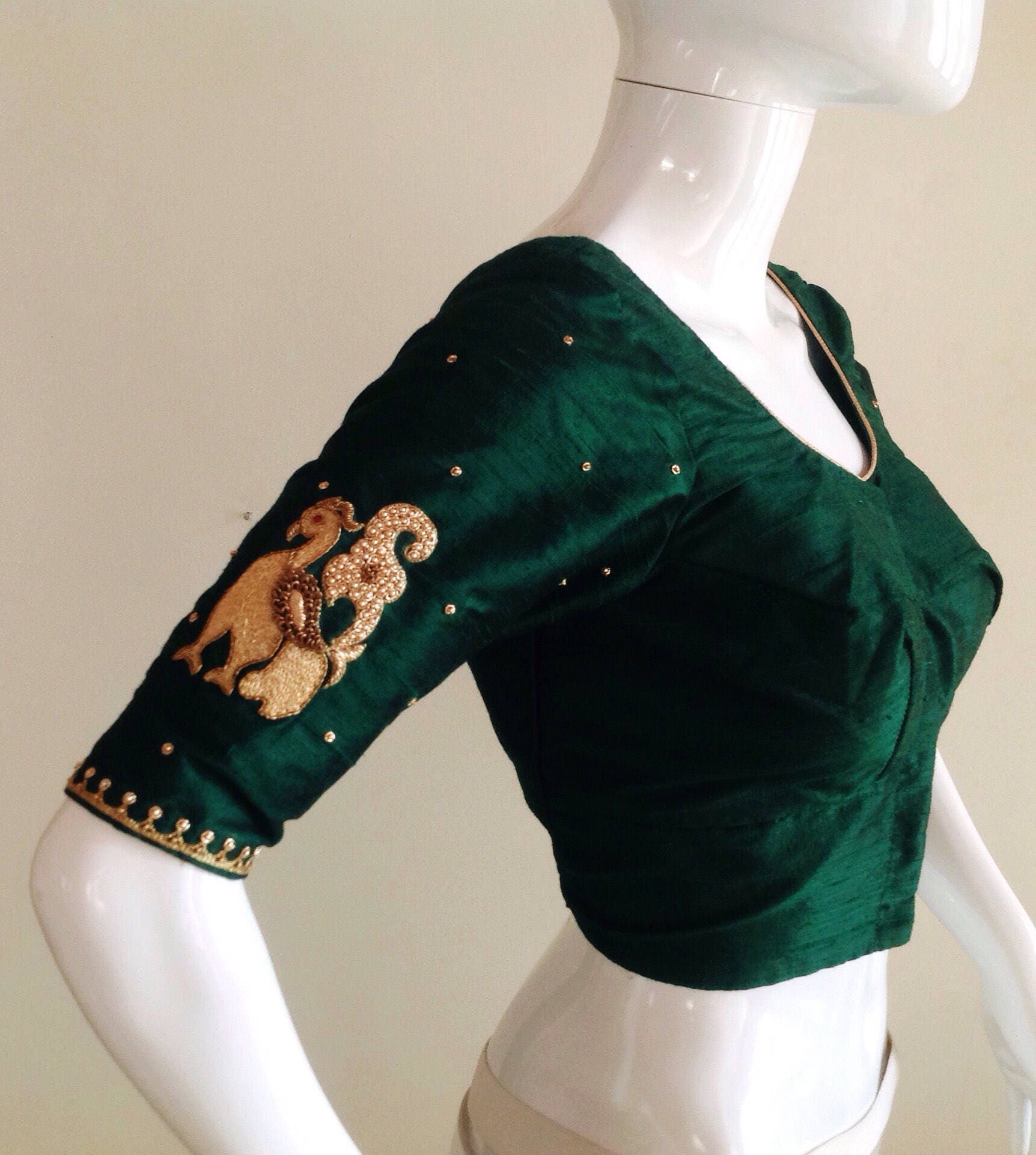 Dark green cheap blouse