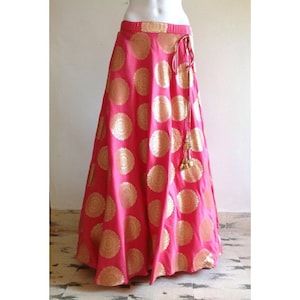 Custom made brocade lehenga circle skirt available in custom colors