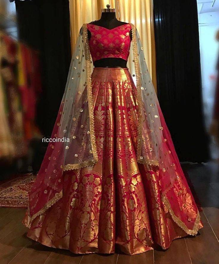 Brocade bridal cheap lehenga