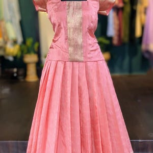 Pastel Pink Silk Pattu Pavada Set
