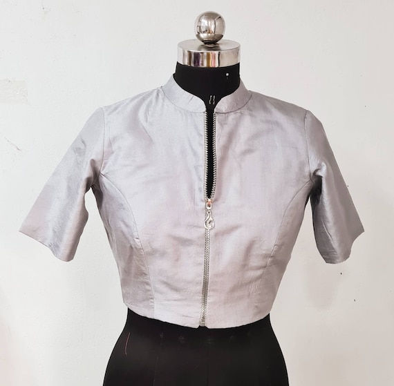 Front collar neck blouse best sale