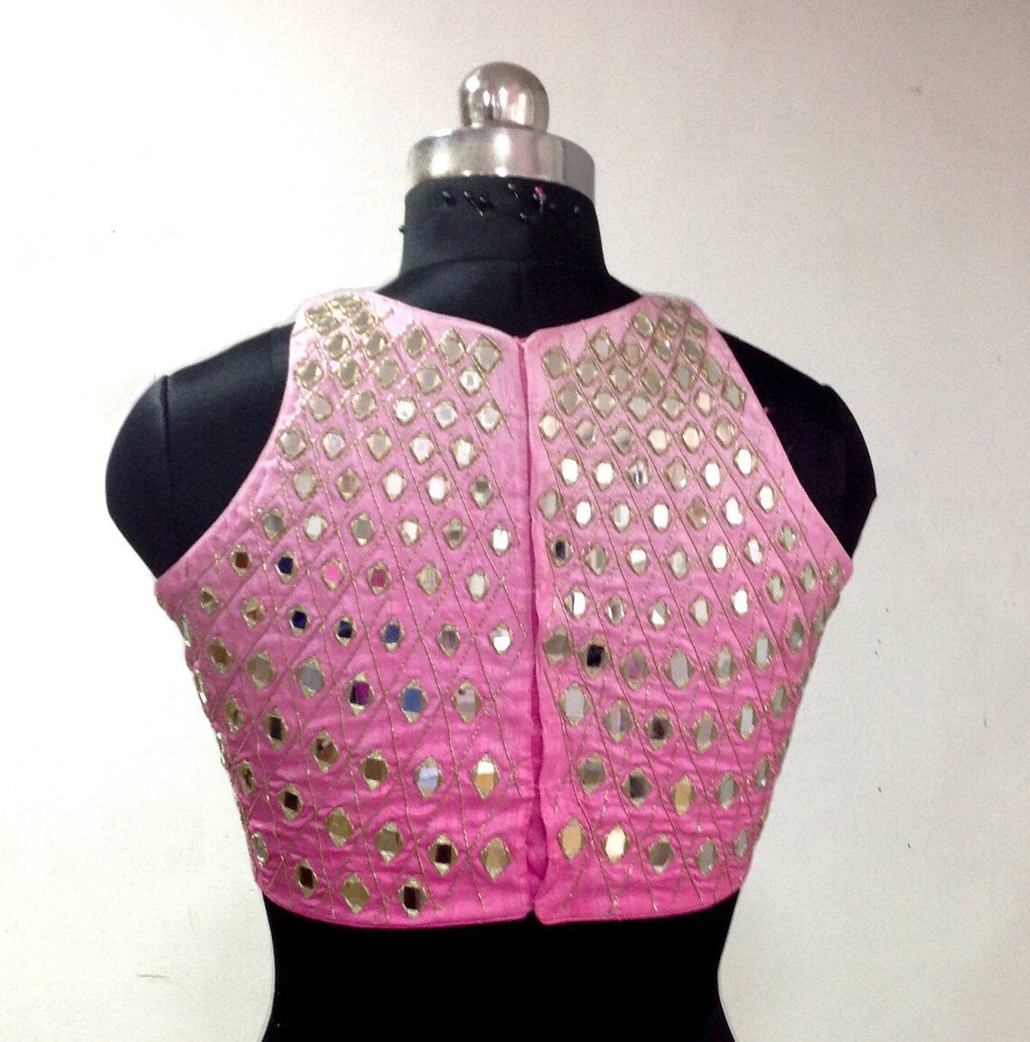 Custom Fit Graded Pink Mirror Work Blouse Etsy