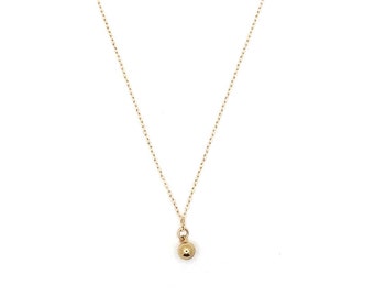 Dainty Ball Charm Necklace Accent Layering Minimalist Gold Filled Necklace