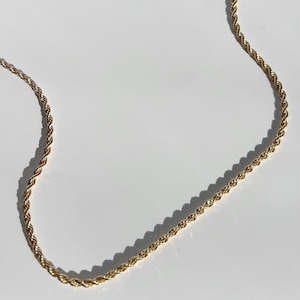 2.5mm Deadstock Gold Plated Brass Rope Chain 24 in