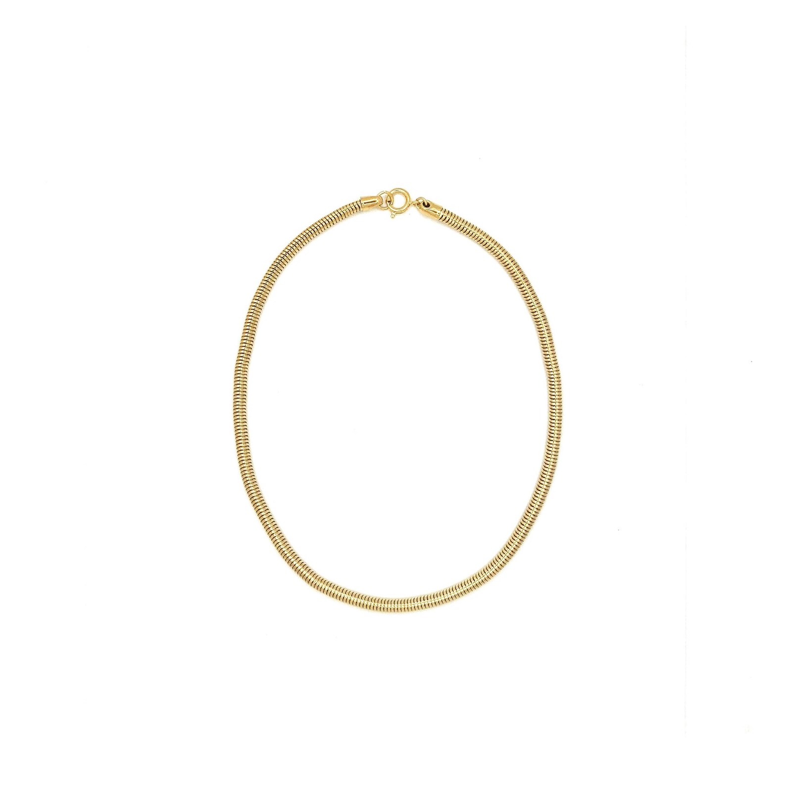 4mm Gold Snake Chain Necklace 16.5 Thick Snake Chain Accent Layering ...