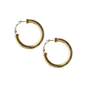 Small Leverback Gold Plated Tube Hoops
