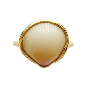 Seashell Tiny Sea Shell Gold Dainty Minimalist Beachy Stackable Stacking Ring