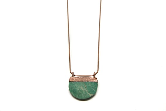 Turquoise Half Moon Necklace Raw 
