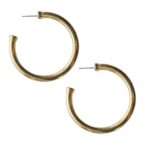 Large Gold Plated Tube Hoops