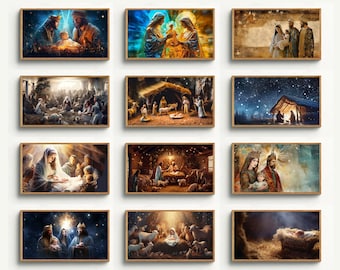 30-rams TV-bild, Julklapp för Ram-TV (Set om 30) Paket - Julram-TV-konst | Digital konst för Samsung Ram-TV, Konstverk