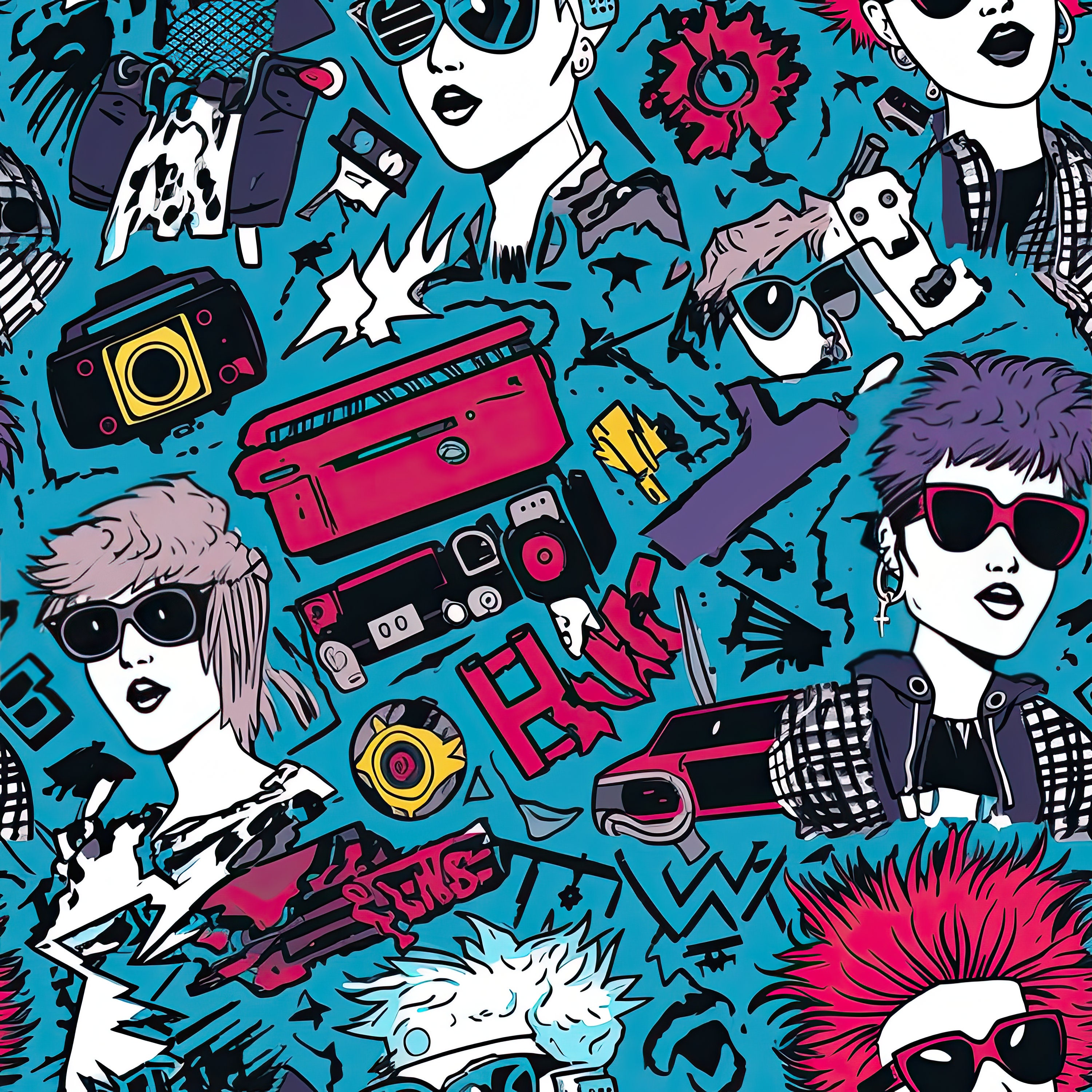 90+ Rock N Roll Digital Paper Pack (4K, UHD) (digital Art, Music Notes ...