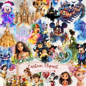 120 Cartoon Clipart | Cartoon Characters, Kids Cartoon Characters, Cartoon Stickers Png, Classic Mickey, Snow White, Princess, Castle