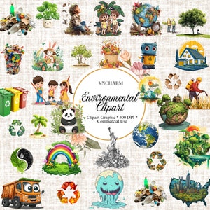 Umweltfreundliche Cliparts: 180+ Erde Illustration, Erde Clipart, umweltfreundliche Clipart, nachhaltige Clip Art, Recycling Clipart, Umwelt retten