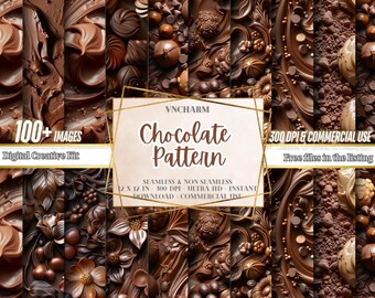 100+ Chocolate Digital Paper, Brown and Gold Chocolate, Chocolate Clip Art,  Chocolate Digital Textures PNG Seamless & Non-seamless pattern