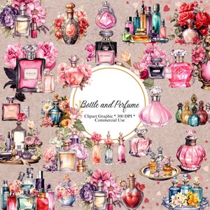 230+ fles en parfum clipart-Etsy clipart bundel, hoogwaardige PNG, instant download, kaarten maken, digitaal papier, clipart,