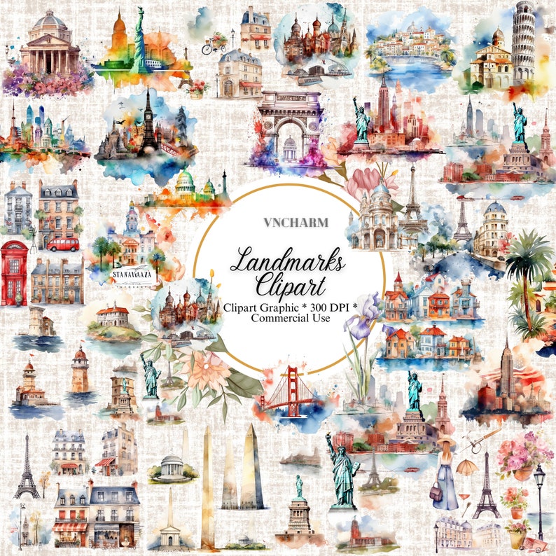 landmarks clipart, cityscape clipart, eiffel tower png, colosseum clipart, big ben clipart, paris clipart, world landmark, statue of liberty, eiffel tower clipart, travel clipart, landmarks, colosseum