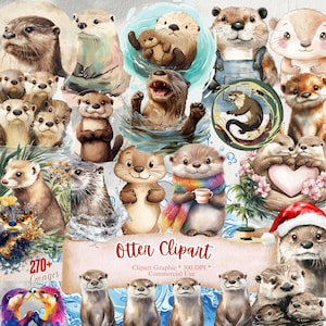 280+ imágenes prediseñadas de nutria / lindas imágenes prediseñadas de nutria de acuarela, imágenes prediseñadas de nutria, nutria kawaii, imágenes comerciales de nutria, imágenes de nutria marina, descarga instantánea