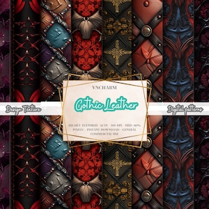 40+ Gothic Leather seamless & non-seamless pattern (4K, Ultra HD, 4096 x 4096 Px) - 300 Dpi Instant Download Commercial Use, Commercial Use