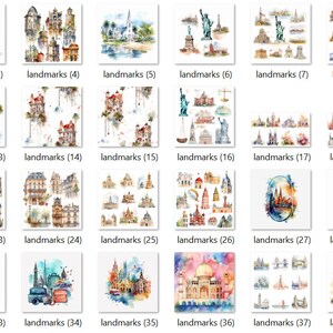 landmarks clipart, cityscape clipart, eiffel tower png, colosseum clipart, big ben clipart, paris clipart, world landmark, statue of liberty, eiffel tower clipart, travel clipart, landmarks, colosseum