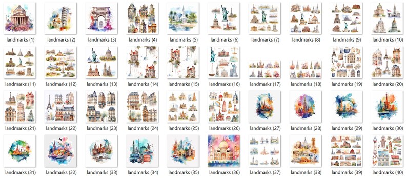landmarks clipart, cityscape clipart, eiffel tower png, colosseum clipart, big ben clipart, paris clipart, world landmark, statue of liberty, eiffel tower clipart, travel clipart, landmarks, colosseum