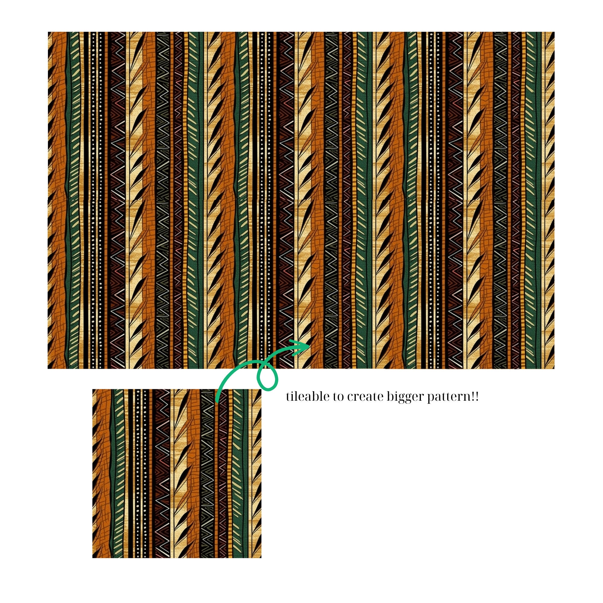 50+ Seamless African Green Gold Repeat Pattern (4K, Ultra HD, 4096 X ...