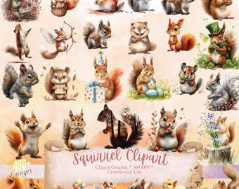 Squirrel Clipart: 300+ Squirrel clipart, cute squirrel clipart, happy squirrel, squirrel clip art, forest squirrel Png, squirrel watercolor