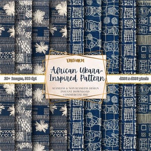 20+ African Ukara Inspired Seamless Pattern, 4K, 4096 x 4096 Px 12x12" 300 Dpi Instant Download Commercial Use African Nigeria Fabric Print