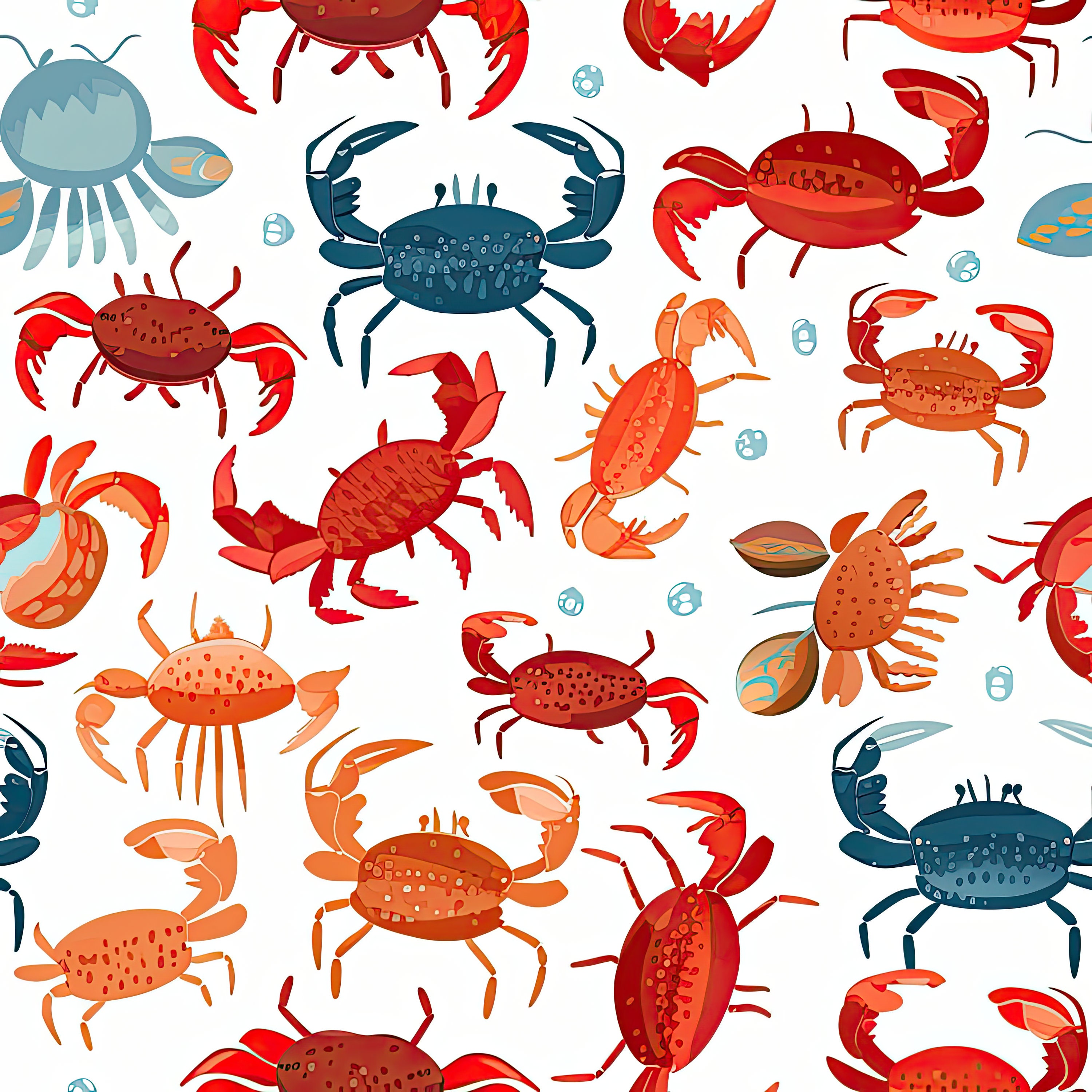 60 Crab Seamless Pattern Digital Papers 12x12 300 Dpi Instant Download ...