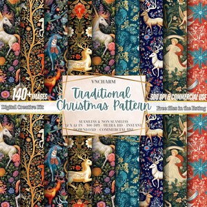 140+ Vintage Weihnachten Digitale Papiere zum ausdrucken, Weihnachten Hintergrund, Ephemera, Traditionelles Weihnachten Junk Journal, Scrapbooking, Kartenherstellung