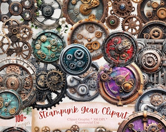 100+ Steampunk gear Clipart | SteamPunk PNG Steampunk Gauge PNG Accessory Gear Graphics Gauges Commercial Use Digital Download Sublimation