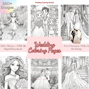 240+ Wedding Coloring Pages, bride and groom coloring sheets, wedding dress, wedding cake, wedding coloring sheet, wedding activities