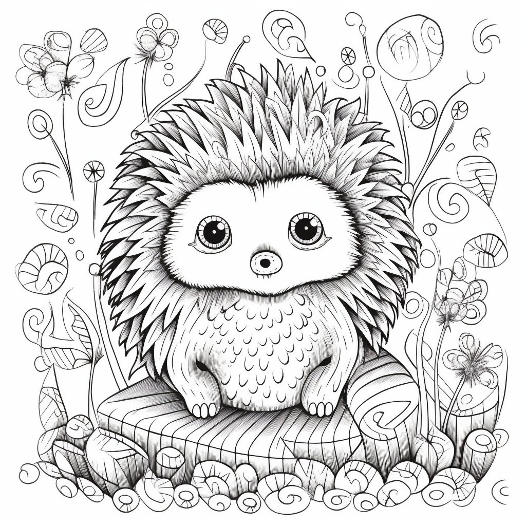 240 Hedgehog Coloring Pages, Adult Coloring, Autumn Coloring Page ...