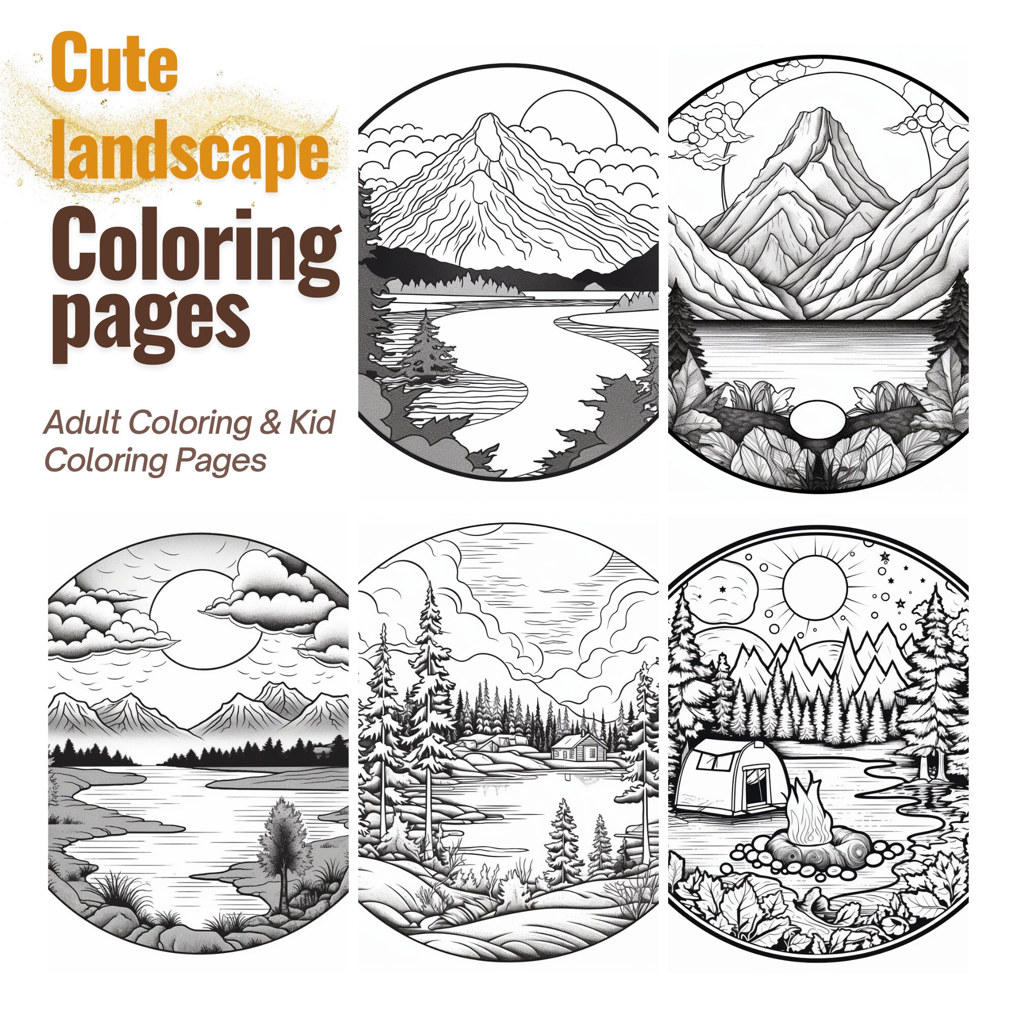 Cute Landscape Coloring Pages 250 Scenery Coloring Pages, Winter Scene