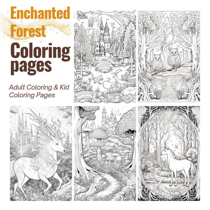 Enchanted Forest Coloring Pages 350 Forest Coloring Sheet, Forest ...
