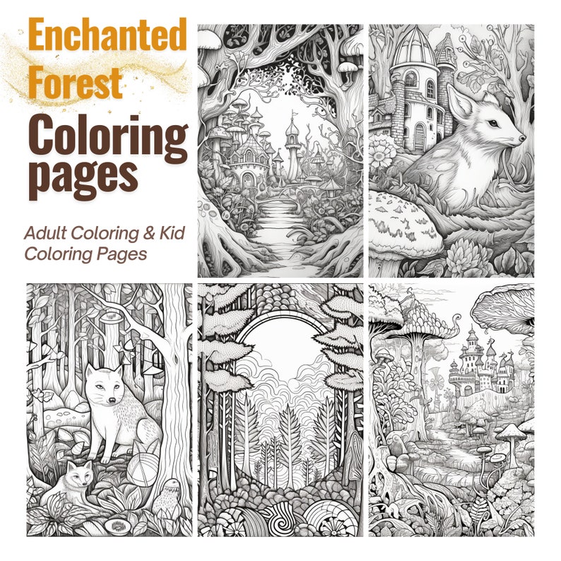 Enchanted Forest Coloring Pages 350 Forest Coloring Sheet, Forest ...