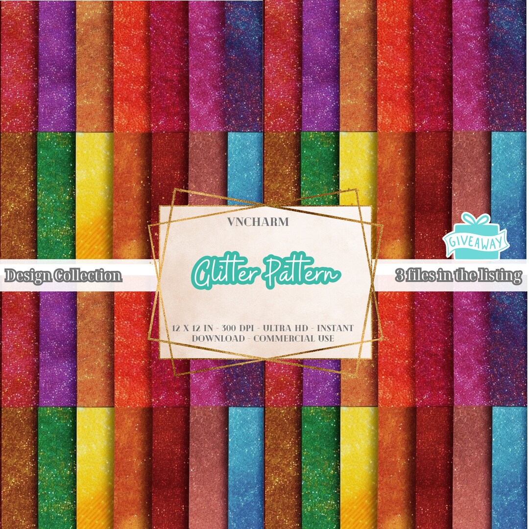 180 Colored Glitter Digital Paper Pack 4K HD13,6 Inchesdigital Papers ...