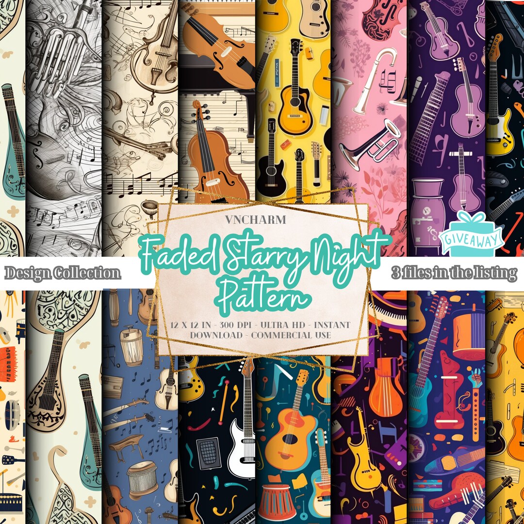 115+ Seamless Musical Instrument Repeat Pattern (4K, Ultra HD, 4096 X ...