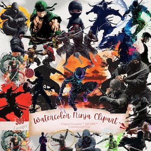 280+ Ninja Clipart: Watercolor ninja clipart, Martial Arts Graphics, Japanese Art Png, Samurai Warrior Png, Ninja Clip Art, Instant Download