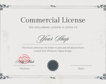 COMMERCIAL USE LICENSE for purchased products