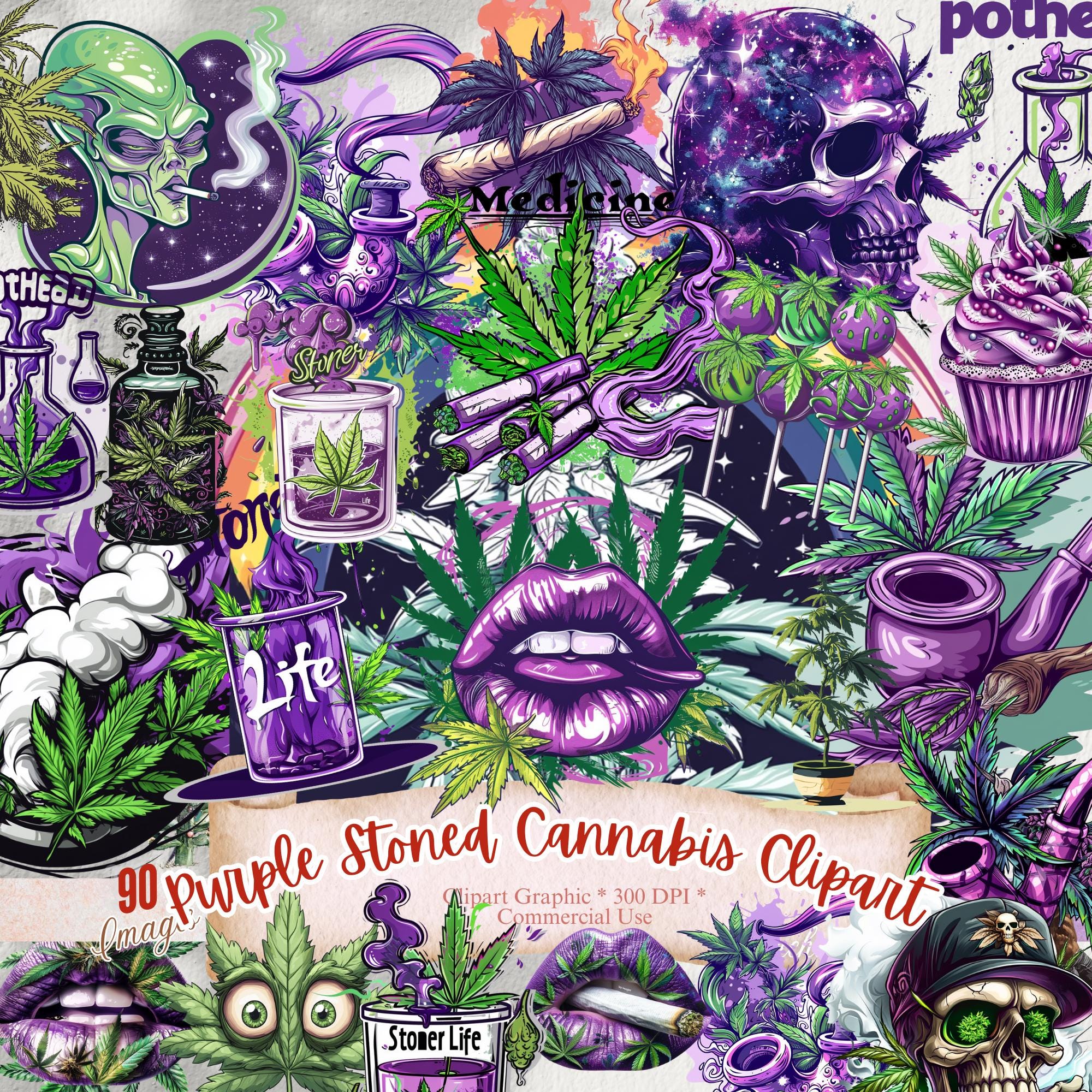 Purple Cannabis Art - Etsy