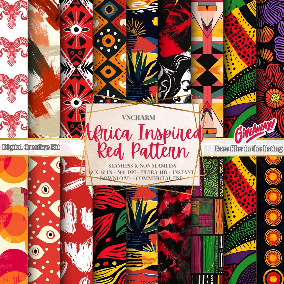 35+ Seamless African Inspired Red Pattern (4K, Ultra HD, 4096 X 4096 Px ...